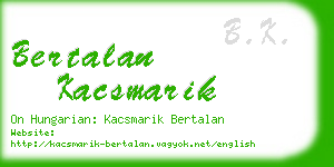 bertalan kacsmarik business card